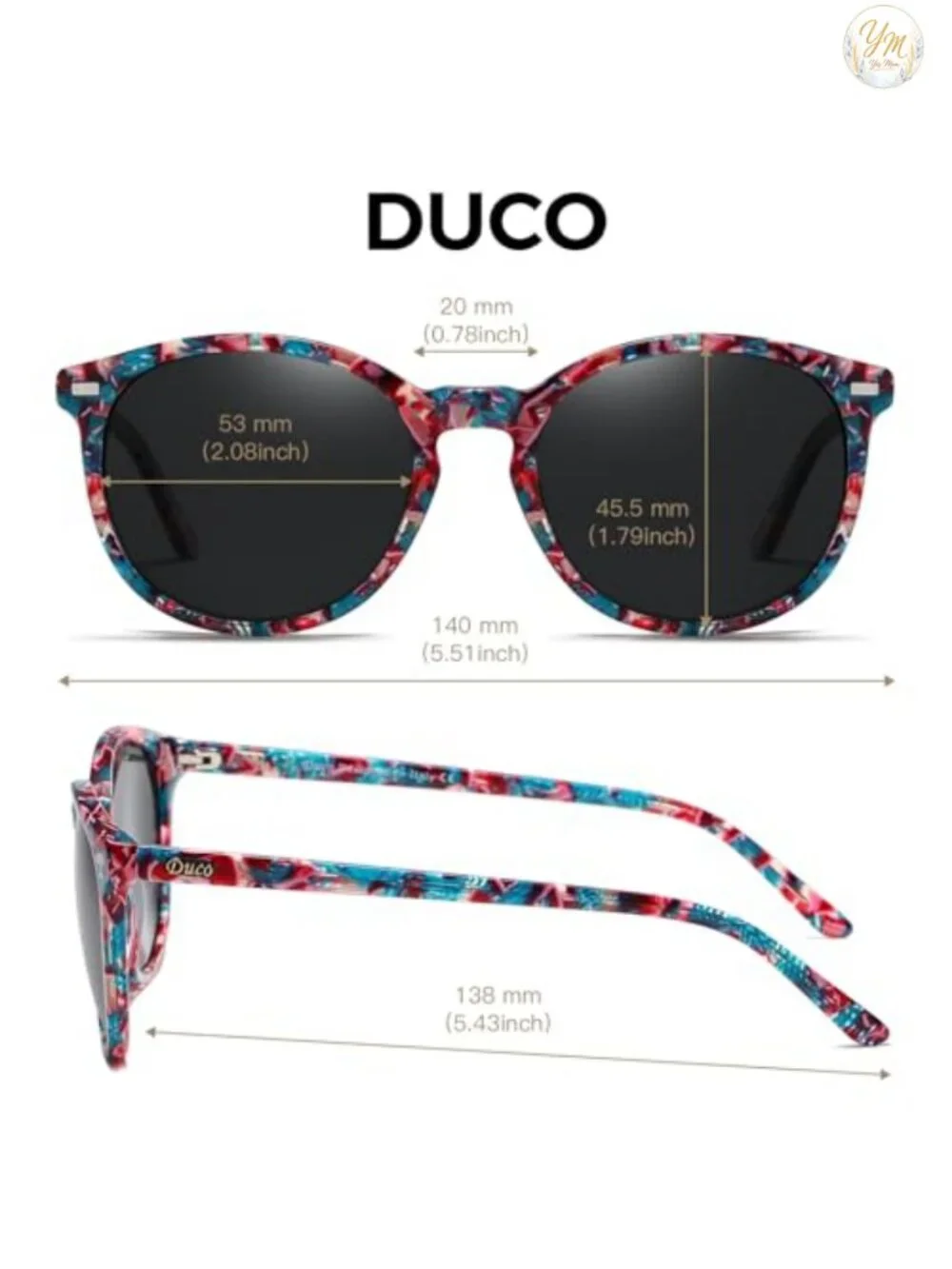 Polarized Sunglasses for Women UV Protection Handcrafted Acetate Shatterproof